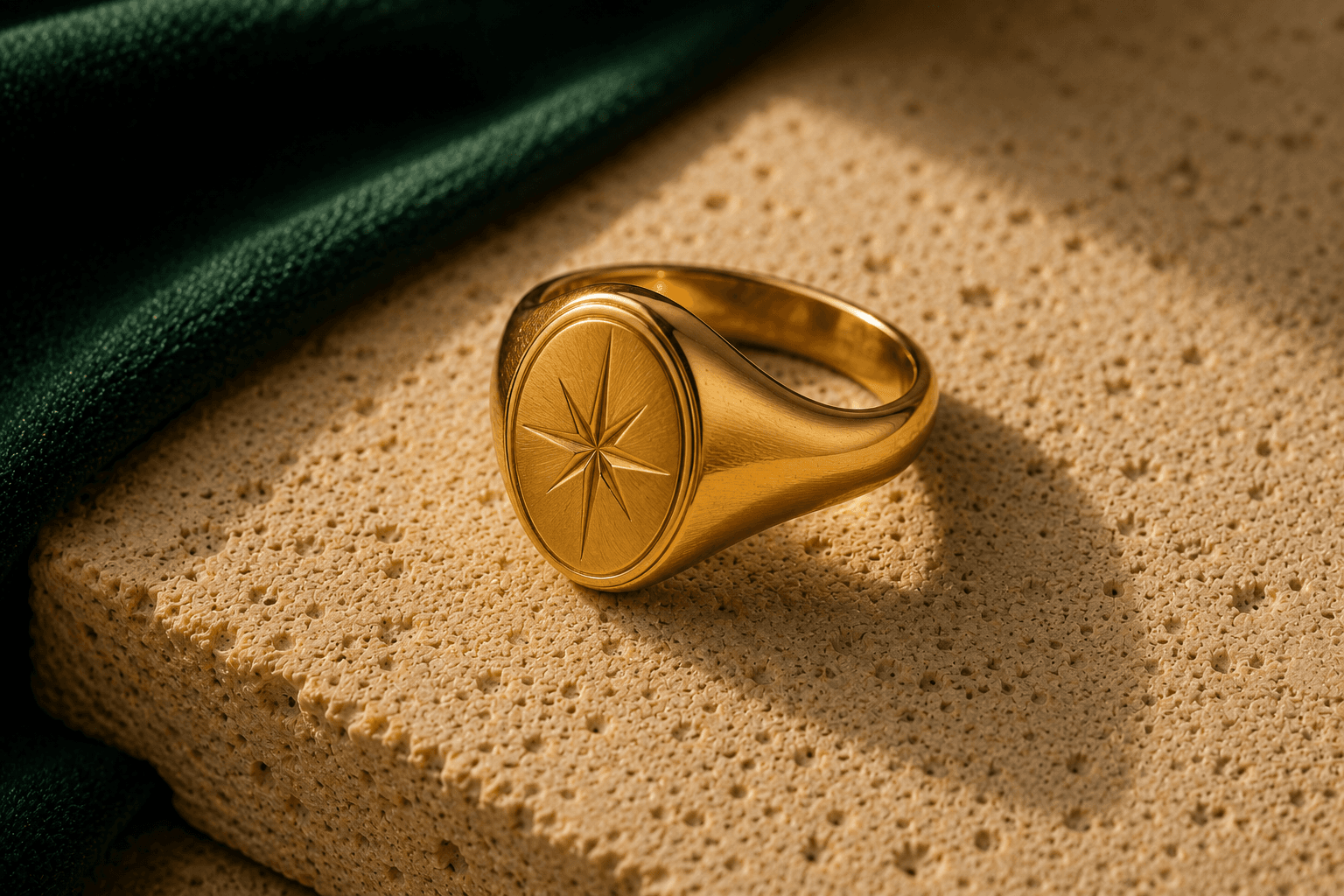 Contemporary sculptural gold ring