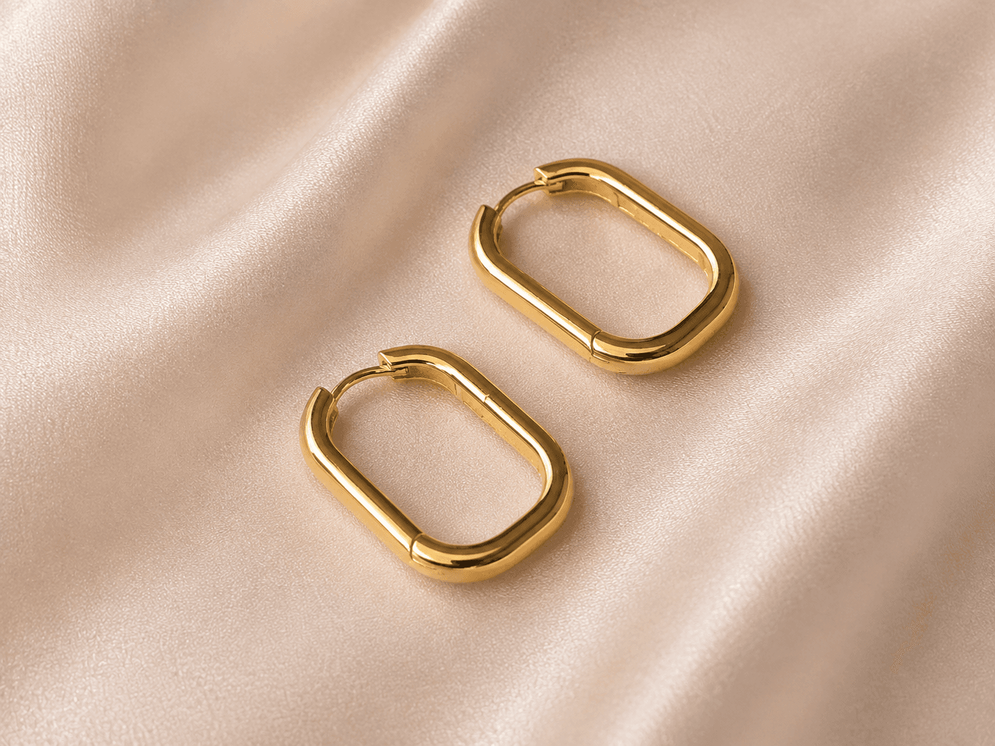 The Solstice Hoops, modern gold jewelry